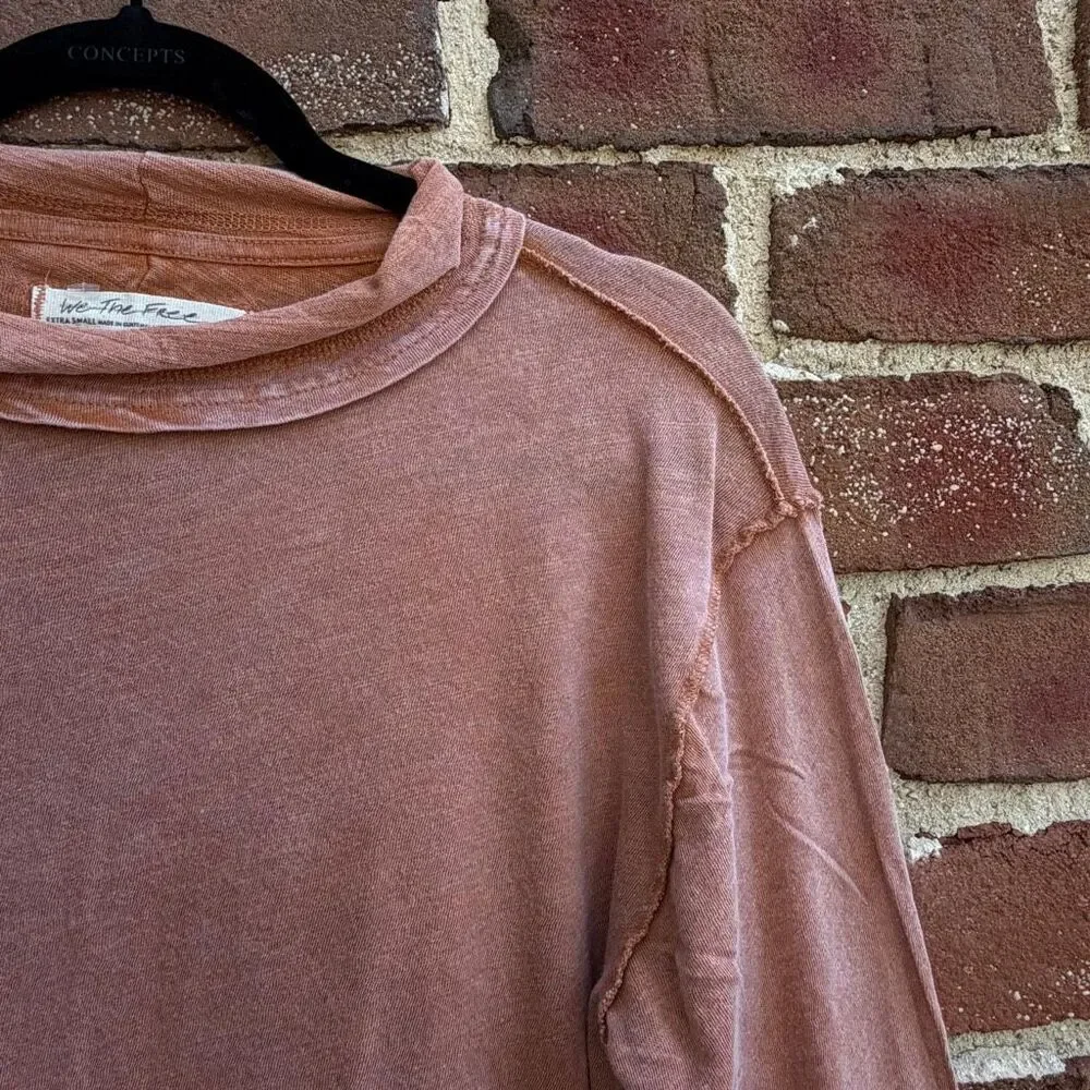 Free People We The Free Women’s Long Sleeve Regan Tee sand XS NEW